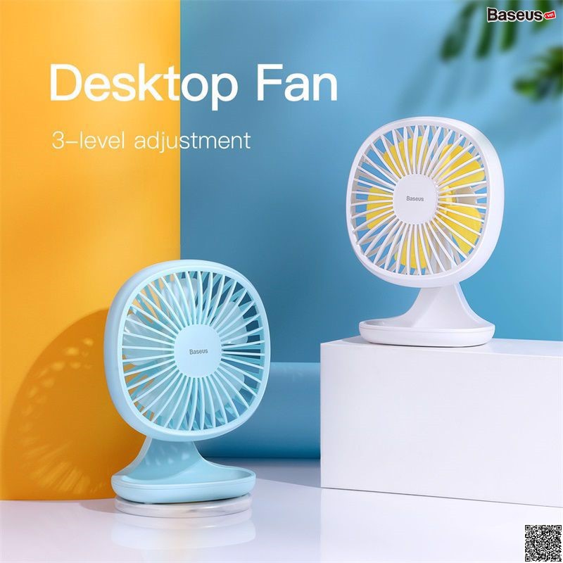 Quạt mini để bàn Baseus Baseus Pudding-Shaped Fan ( 3 mức tốc độ - Mini USB Air Cooling Fan Clip Desk Fan) - Chính Hãng