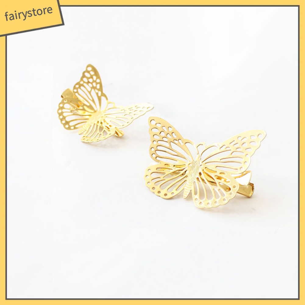 Kẹp tóc kim loại hình bướm bắt mắt thời trang cổ điển