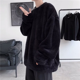 Áo sweater lông mịn trơn unisex [hàng order]