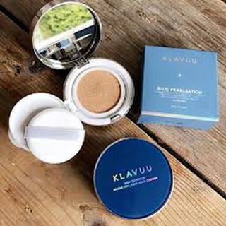Phấn nước Klavuu Blue Pearlsation High Coverage Marine Collagen Aqua Cushion SPF50+/PA+++  ( Xanh)