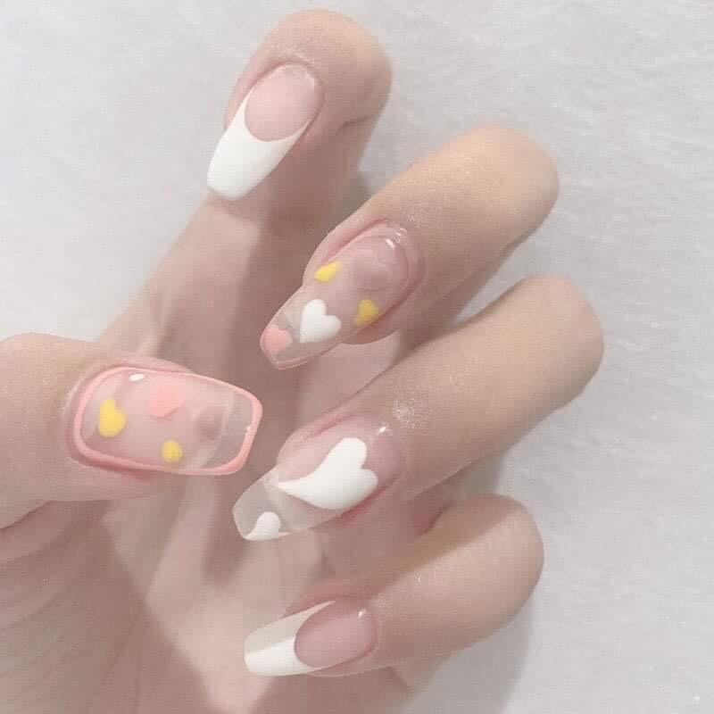 Set 24 móng tay giả trang trí nghệ thuật dài