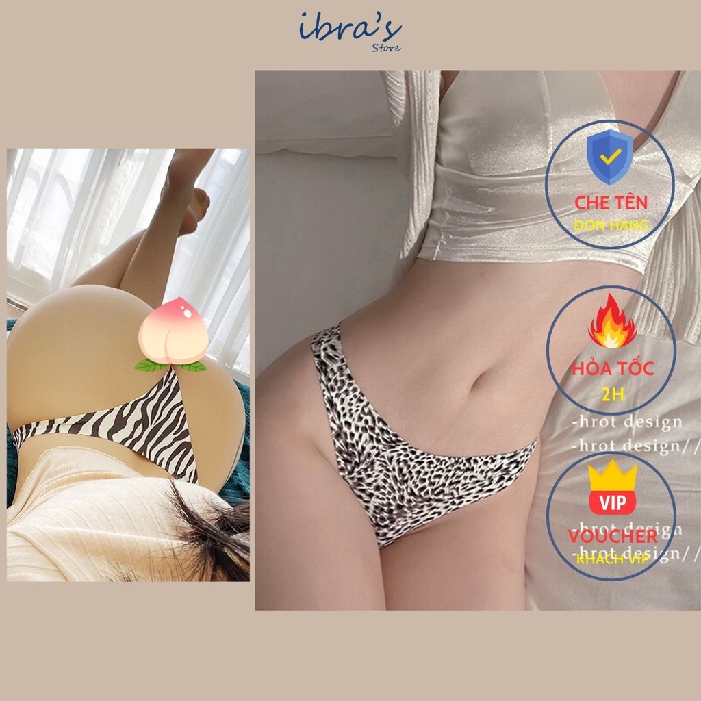 Quần Lọt Khe Nữ Thun Lạnh Ibra's Lụa Da Báo Sexy Cao Cấp Quần Lót Su Đúc Cạp Thấp Không Lộ Viền Đường May Thoáng Khí I14