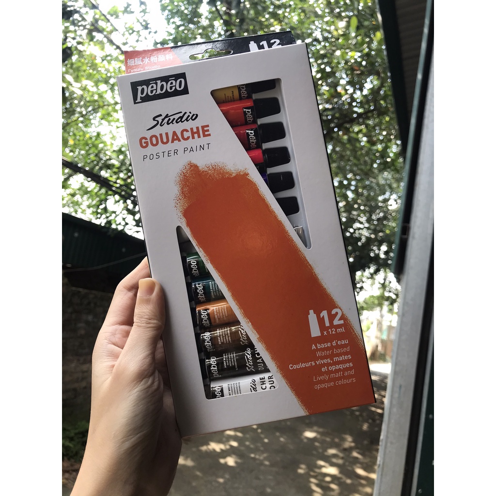 Màu Gouache , Màu Pebeo Gouache 12 màu, Gouche