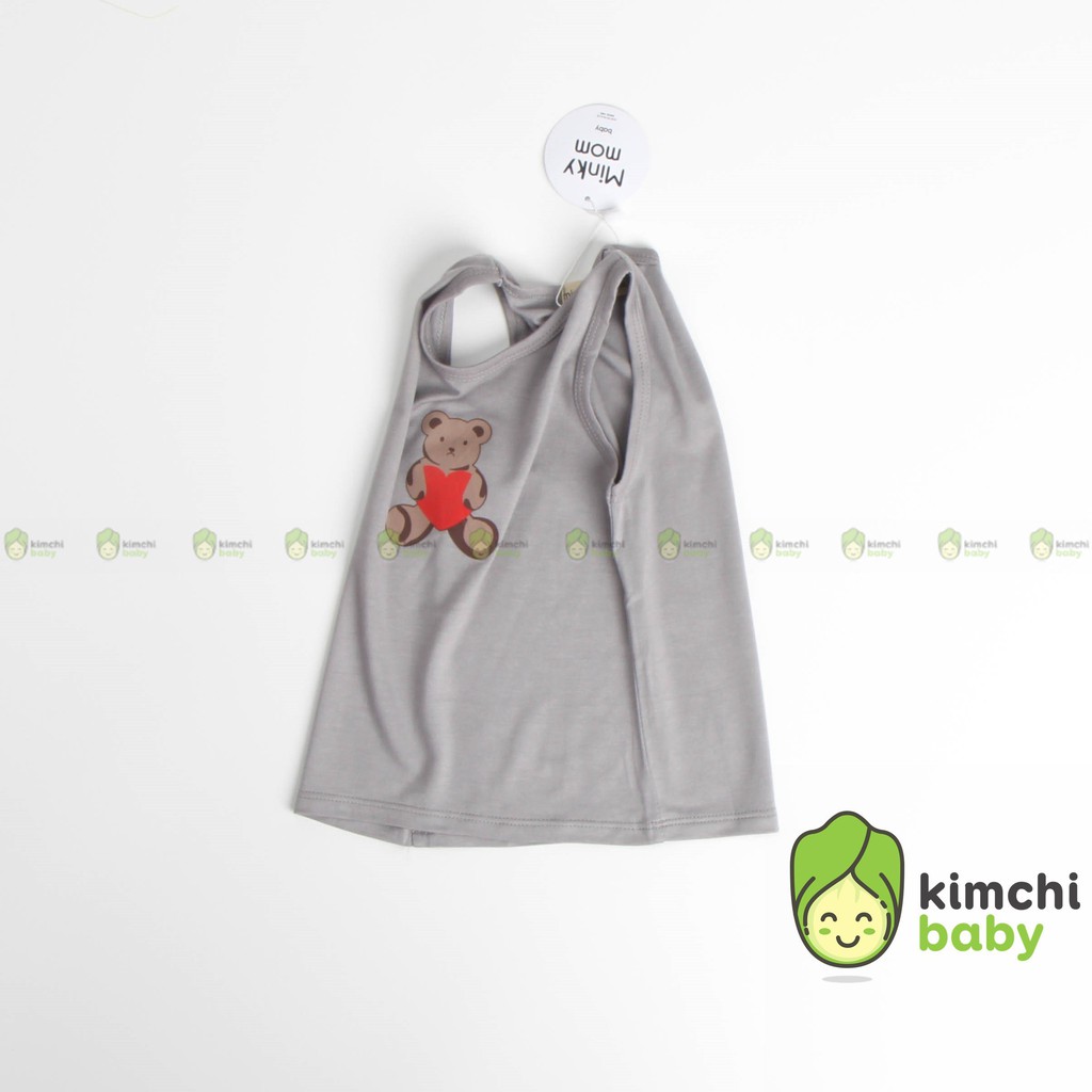 Áo Ba Lỗ Bé Gái, Bé Trai Minky Mom Vải Thun Lạnh In Hình Gấu Kute Xuất Hàn, Áo Thun 3 Lỗ Trẻ Em Cực Đẹp KWA2102