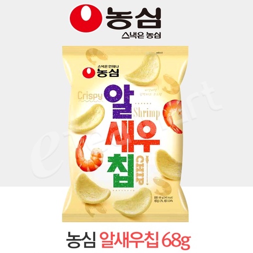 Bánh snack phồng tôm Nongshim 68G - (농심) 알새우칩 - Bim bim ăn vặt Hàn Quốc - Hàng Nhập khẩu