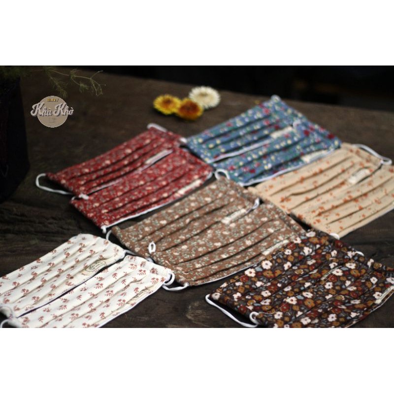 KHẨU TRANG VẢI CÀO BÔNG HỌA TIẾT VINTAGE | BigBuy360 - bigbuy360.vn