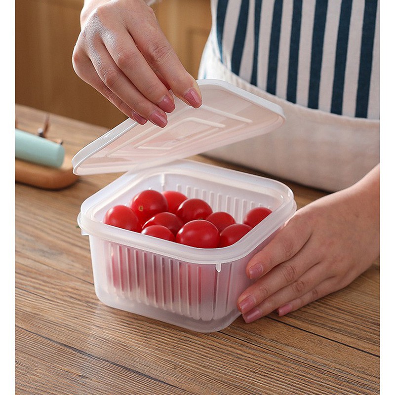 Hộp nhựa đựng thực phẩm tủ lạnh hình tròn vuông giao hình ngẫu nhiên MIIBOOSHI 9472586432