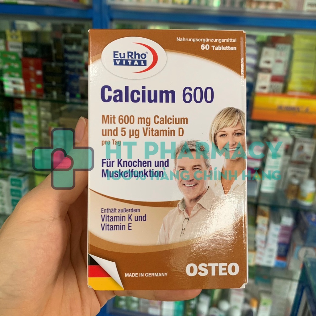 Viên uống bổ sung canxi EuRho Vital Calcium 600