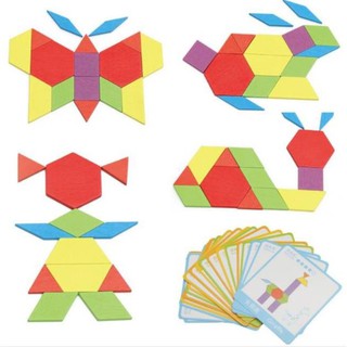 BỘ ĐỒ CHƠI - PATTERN BLOCK - GỖ MỊN ĐẸP