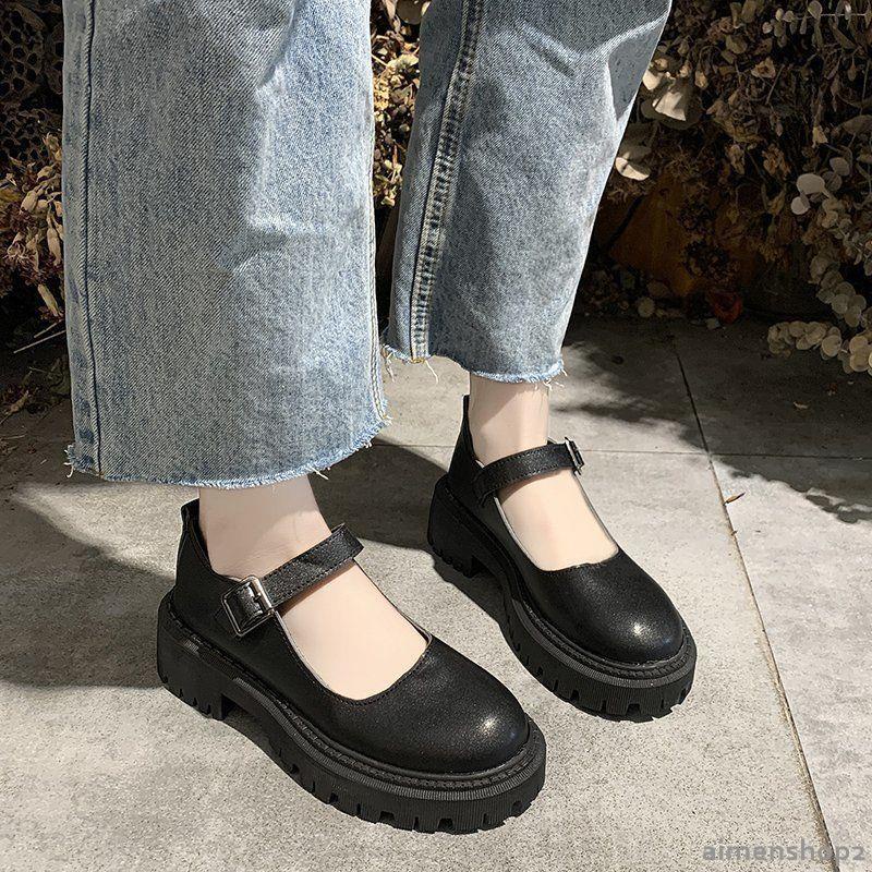 Giày Búp Bê Da Mềm Dày Dặn Mũi To Phong Cách Lolita Nhật Bản Dễ Phối Đồ Thời Trang Cho Nữ Size 31-46 / 42 / Mary Jane / 44
