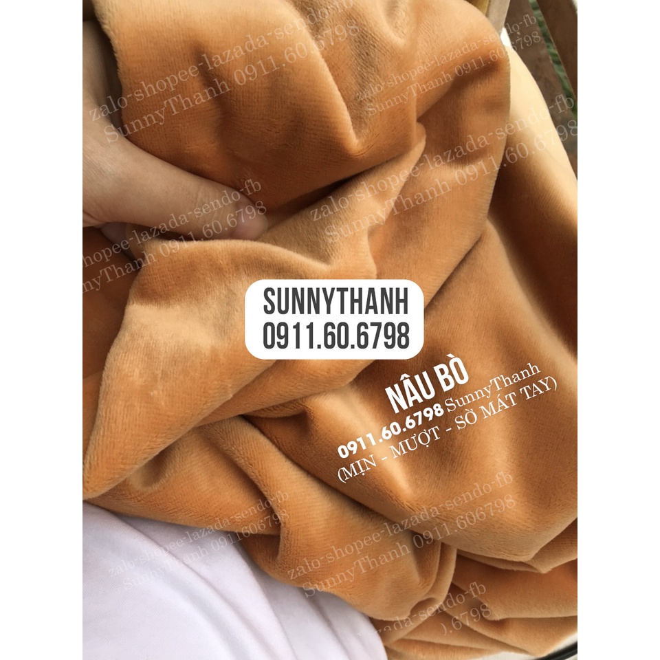 Vải lông nhung lạnh mịn trắng tinh và hồng phấn 1m và 39 màu bảng màu 5075 may gối thú bông gối ôm cá ngựa đồ thú cưng