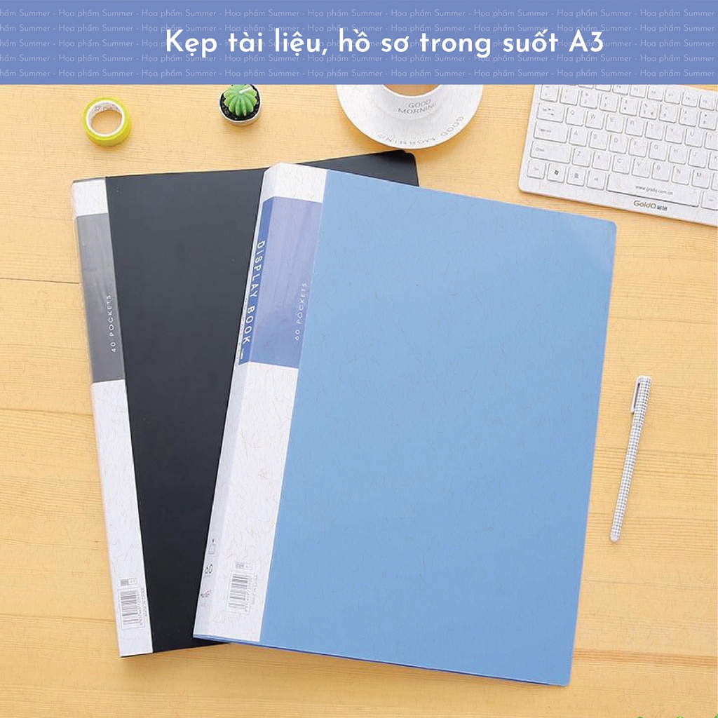 Túi đựng tài liệu, tranh vẽ, bìa kẹp hồ sơ trong suốt khổ A3 8K tiện dụng