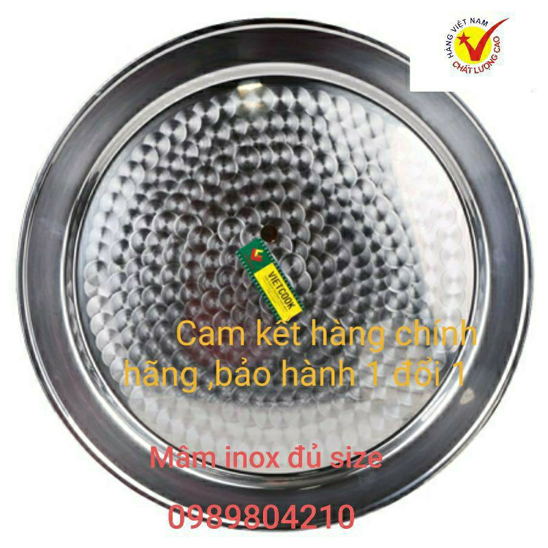 Mâm  cơm inox 304 đủ size 40 ,44,48,52,56,inox sáng bóng