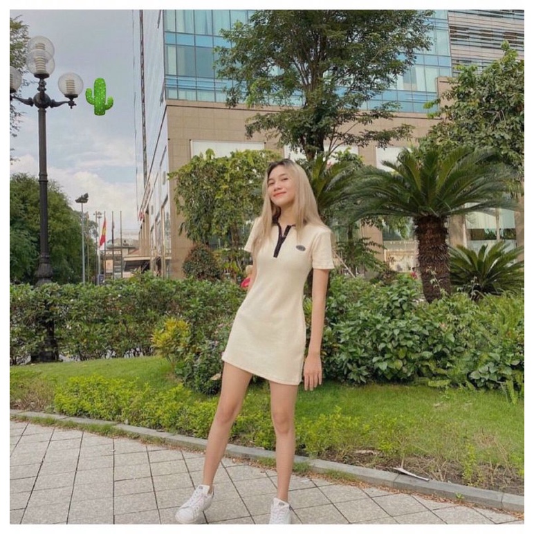Đầm polo xinh xắn màu be