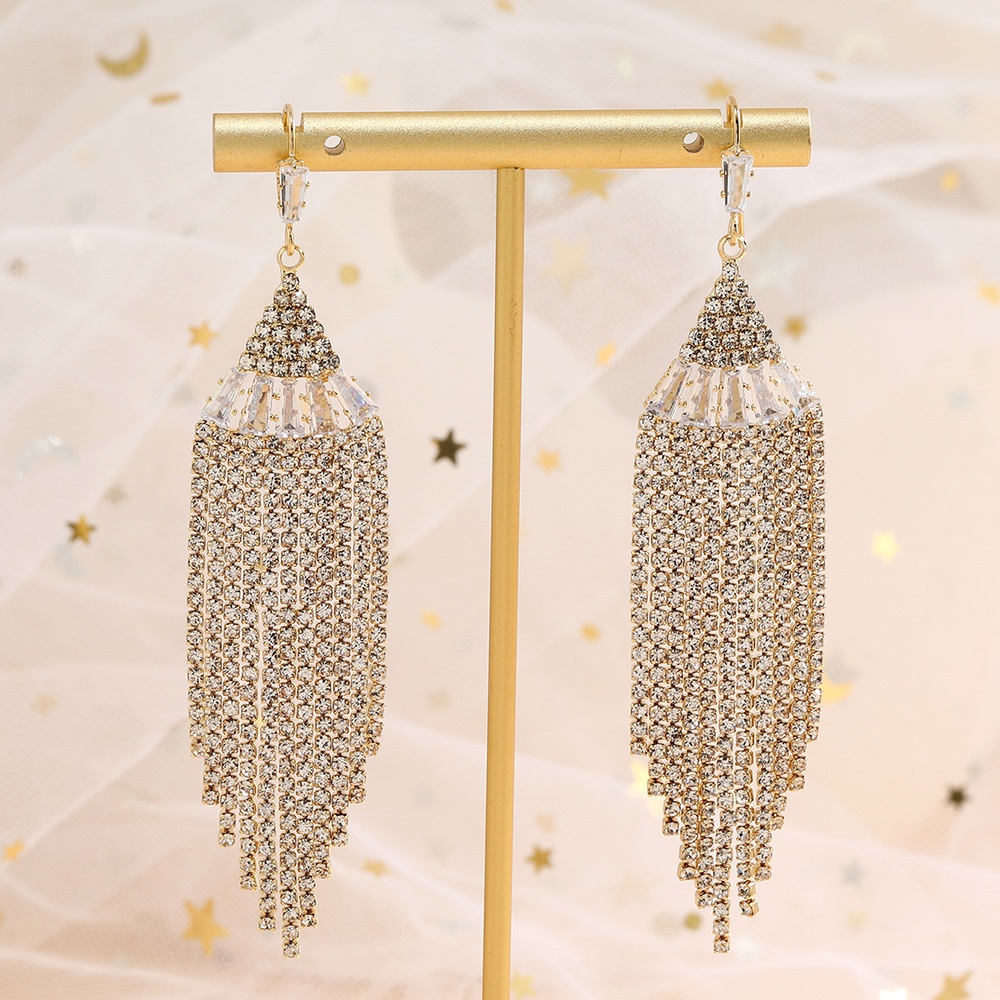 Bông Tai Tua Rua Đính Đá Zircon Đơn Giản Sang Trọng Phong Cách Âu Mỹ