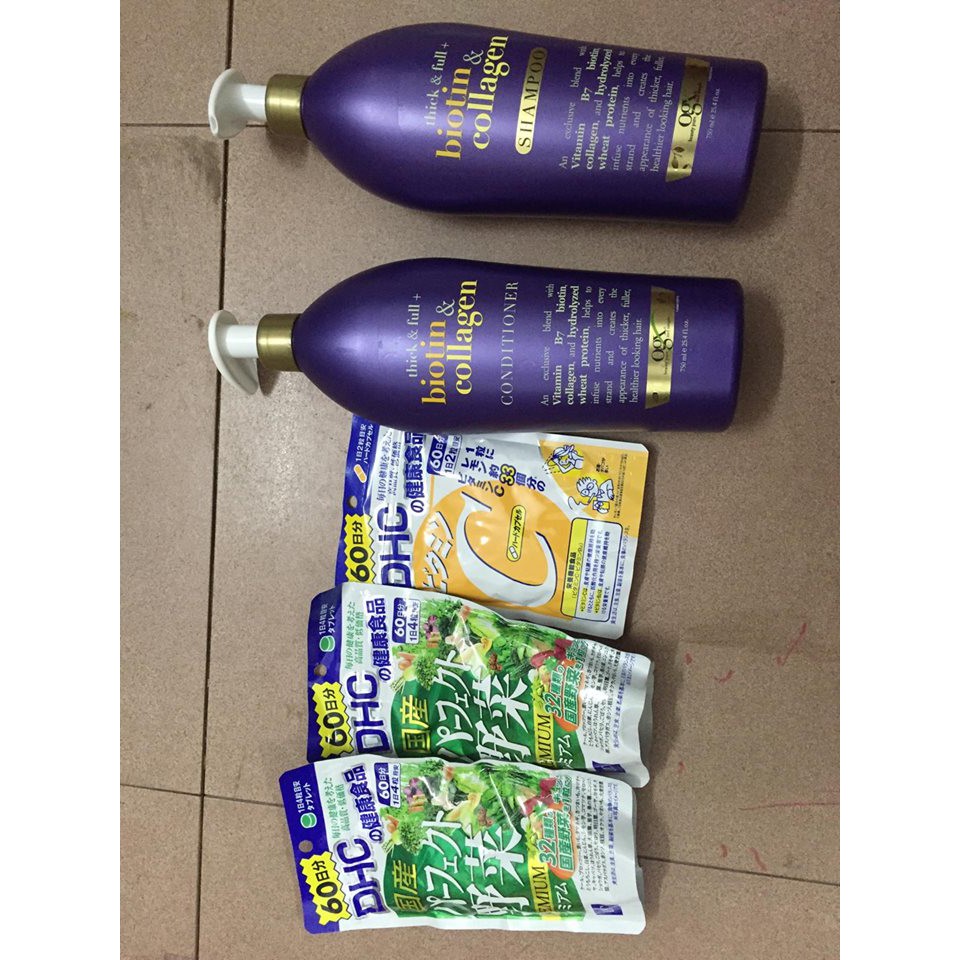 combo dau goi Biotin OGX 750ml