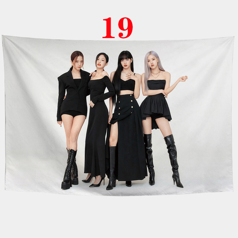 Thảm treo trang trí tường in hình blackpink jennie rose lisa kích thước 93x75cm / 150x100cm