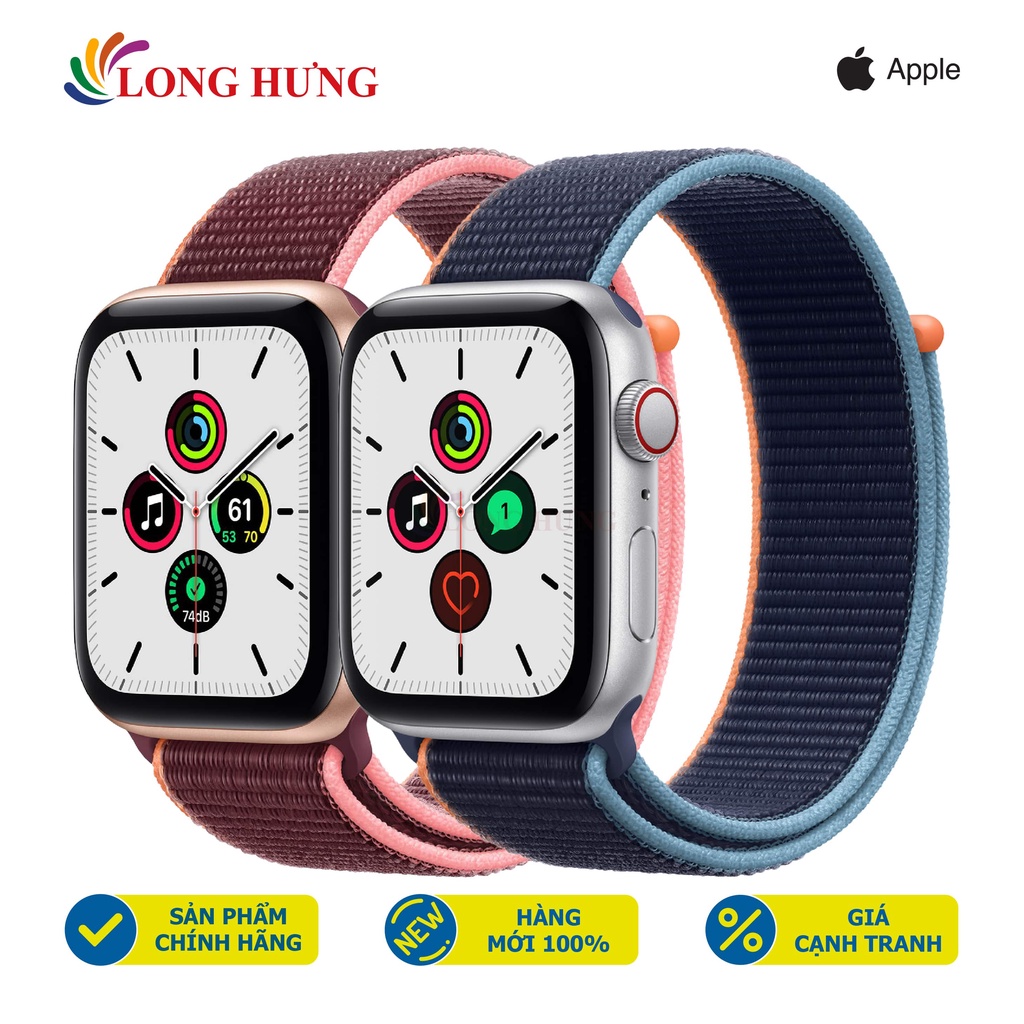 Đồng hồ thông minh Apple Watch SE GPS Cellular Aluminum Case Sport Loop - Hàng chính hãng