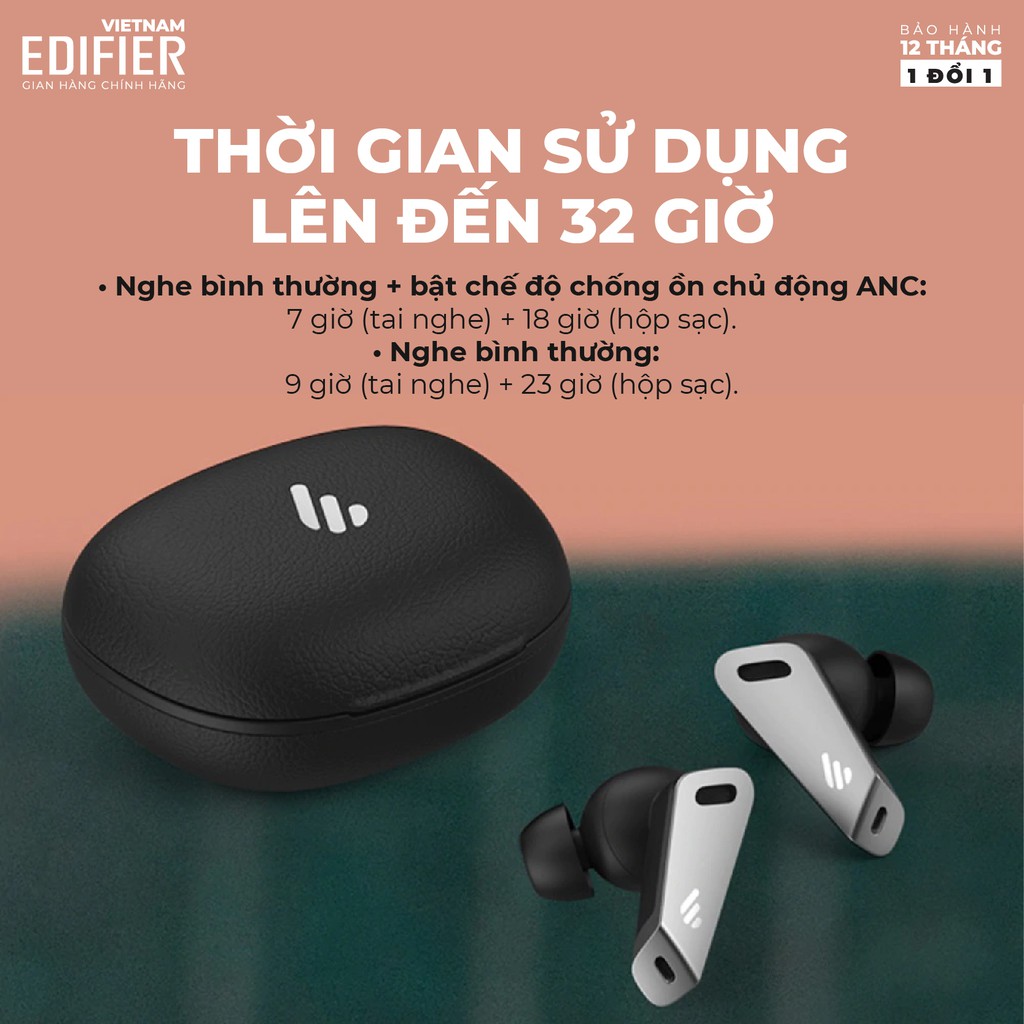 Tai nghe Bluetooth 5.0 EDIFIER TWS NB2 Âm thanh Stereo Chống nước IP54 - Hàng chính hãng - Bảo hành 12 tháng 1 đổi 1