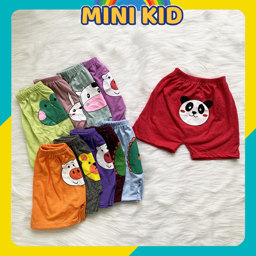 Quần Chip Đùi Cotton Borip In Hình Thú Cho Bé Trai Và Bé Gái MINI KIDS Size 6-16kg