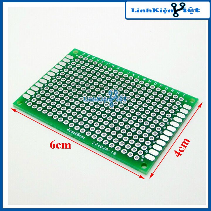 PCB Đục Lỗ Hai Mặt Loại 4X6CM 1.6MM