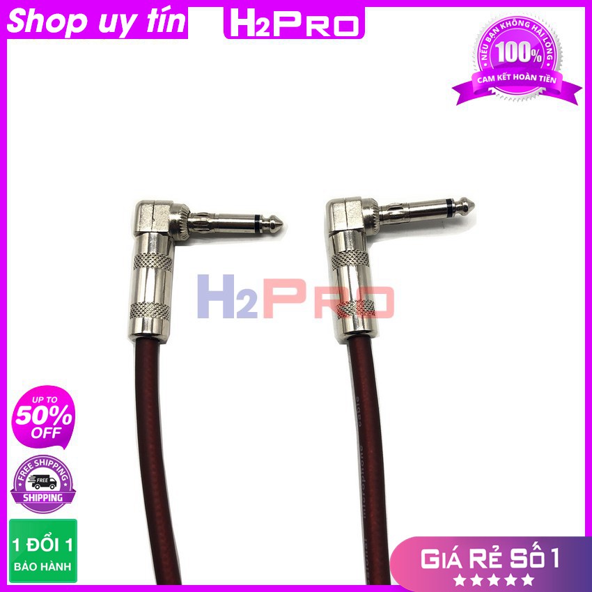 1 Dây 2 Đầu 6 Ly Góc Vuông Dài 1M Hàng Tự Làm Lõi Đồng, Vỏ PVC Dẻo Dai, Dây Jack 6 Ly 2 Đầu Chống Sôi, Nhiễu-H2Pro Tech