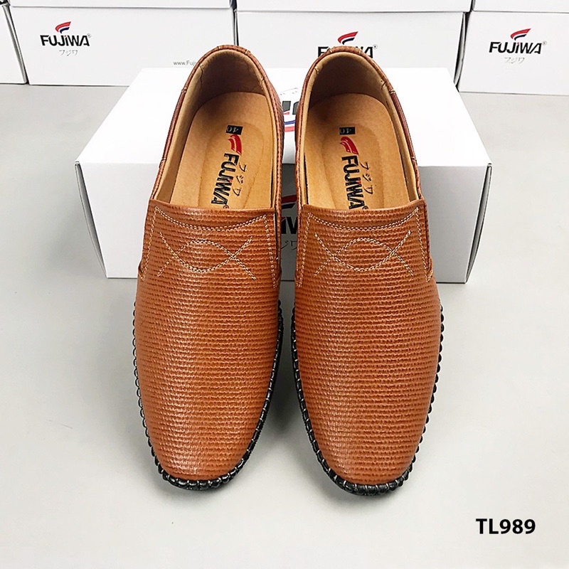 Giày Mọi Nam Da Bò FUJIWA - TL989. Đế Khâu, Cao 3cm. Được Đóng Thủ Công (Handmade). Có Size:  38, 39, 40, 41, 42, 43