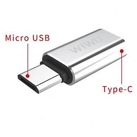 Bộ Chuyển Đổi Wiwu OTG Type-C to Micro USB Cho Các Điện Thoại Phổ Thông Chất Liệu Hợp Kim Nhôm Cao Cấp - Hàng Chính Hãng