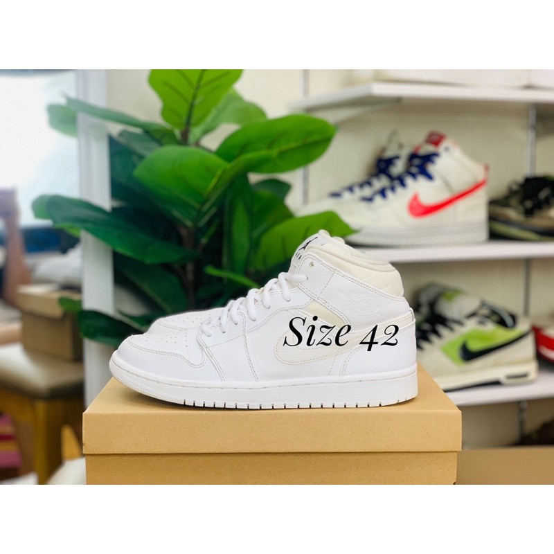 Giày thể thao chính hãng Nike Jordan 1 Mid full white 2hand