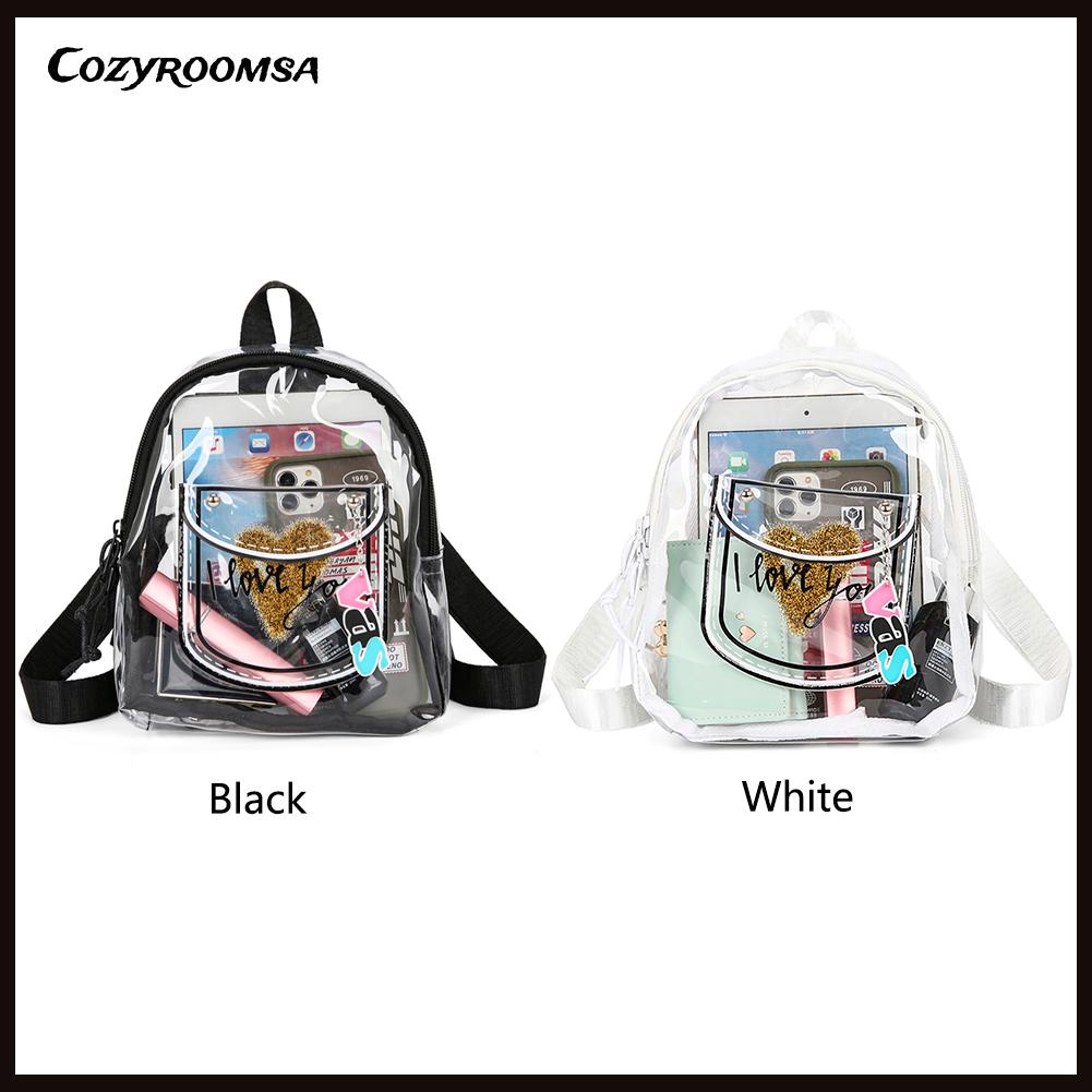 Balo Nhựa PVC Trong Suốt In Chữ Thời Trang Cho Nữ