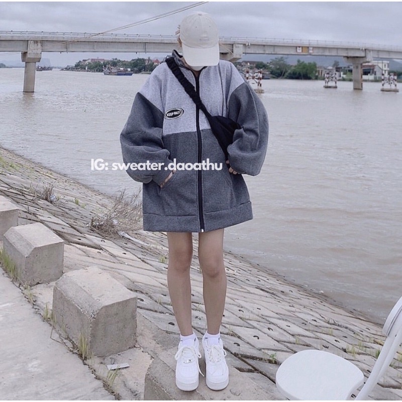 [ ẢNH THẬT ] ÁO KHOÁC KEEP PALY PHỐI MÀU FORM RỘNG TAY BỒNG | BigBuy360 - bigbuy360.vn