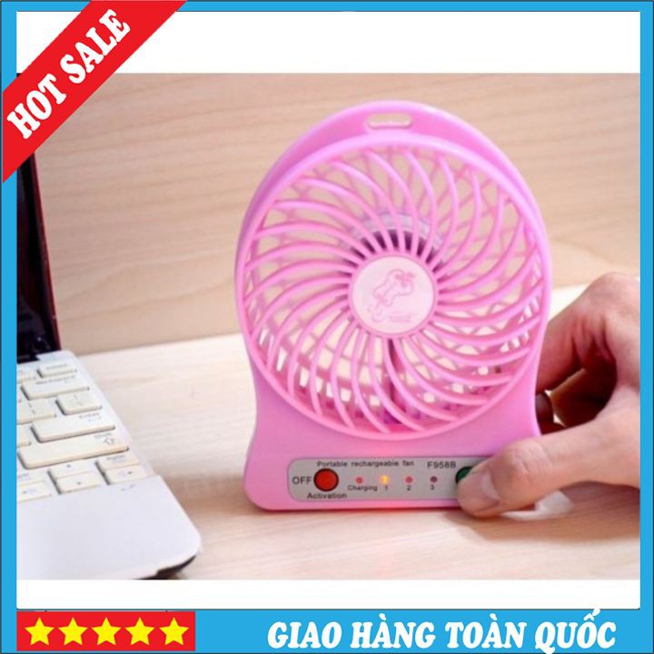 💕XẢ KHO💕💕 Quạt Tích Điện USB Mini Fan - 3 Tốc Độ