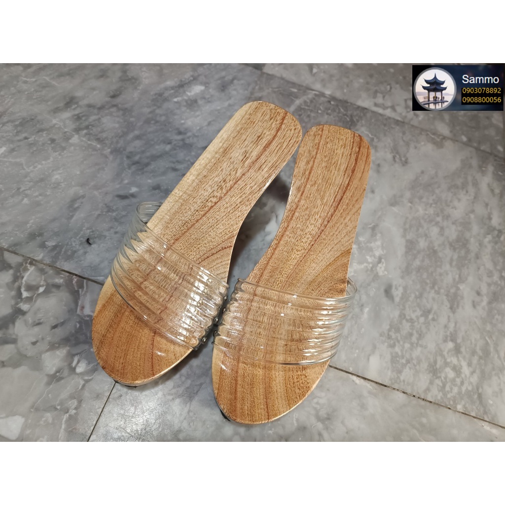 Guốc Gỗ Guốc Mộc Quai Trong Sọc