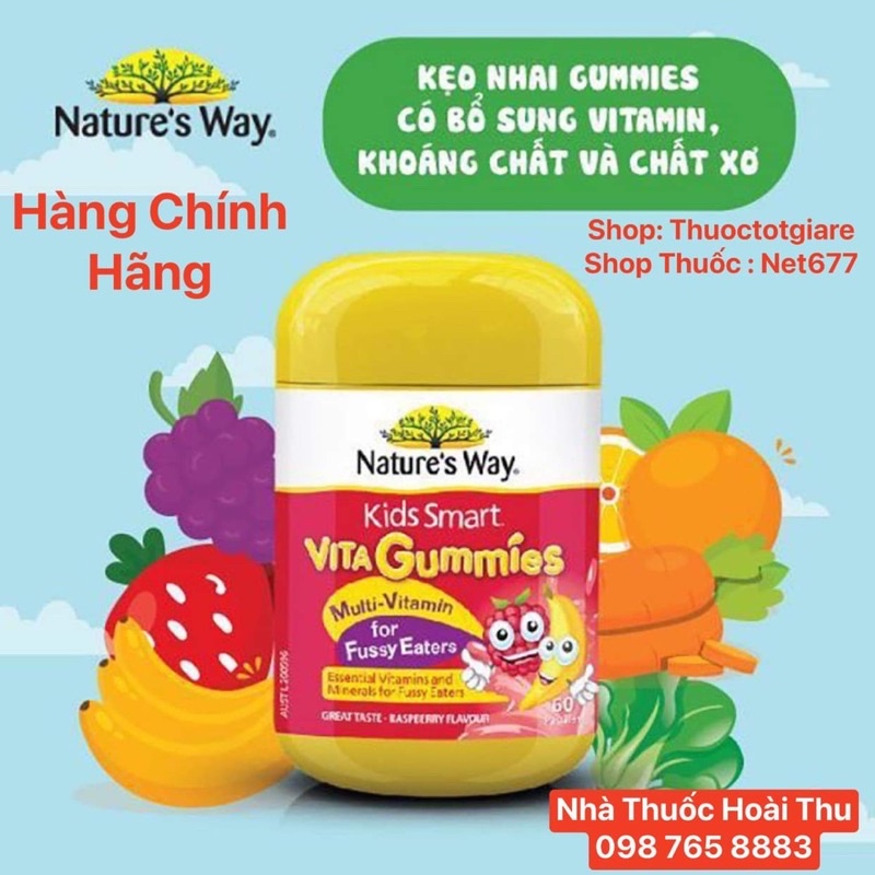 [Chính Hãng] Natural's Way Kids Smart Vita Gummies Fussy Eater - Kẹo dẻo Vitamin giúp bé ăn ngon