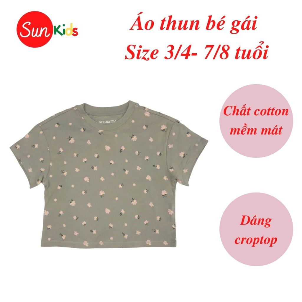 Áo thun cho bé gái, áo phông bé gái chất cotton mềm mát, size 3/4 - 7/8 tuổi - SUNKIDS