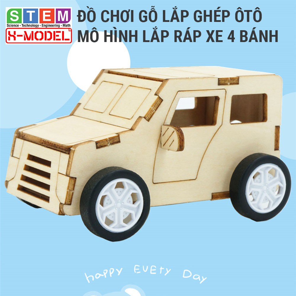 Đồ chơi lắp ráp thông minh Xe ô tô 4 bánh có mui ST10 X-MODEL cho bé Đồ chơi tự làm DIY|Giáo dục STEAM