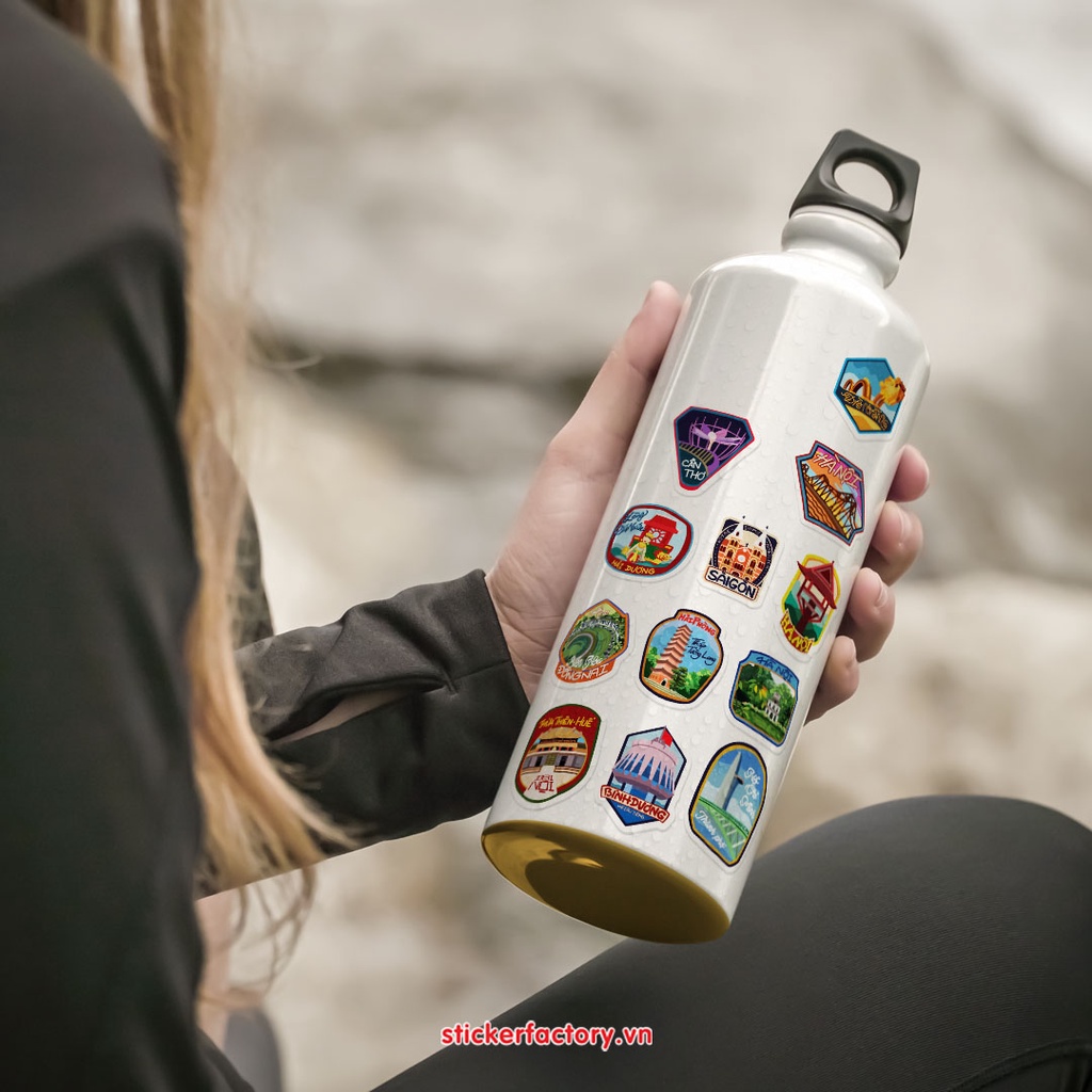 Vol.21 Cities in Vietnam - Little sticker sheet A6 cán màn kim tuyến cao cấp - Sticker Factory