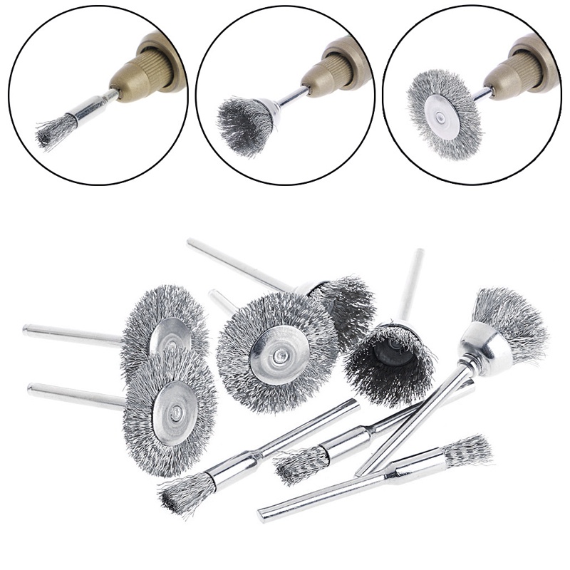 Set 9 chổi sợi thép cho máy mài điện