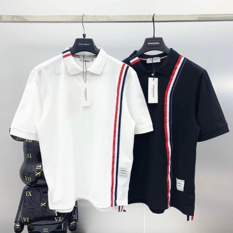 Áo Polo Thom Hot Trend 2022 Tay Lỡ Cổ Đức Unisex Nam Nữ - Áo Thun Cổ Bẻ Tay Ngắn Freesize Có Ảnh Thật Shop Chụp Hottrend