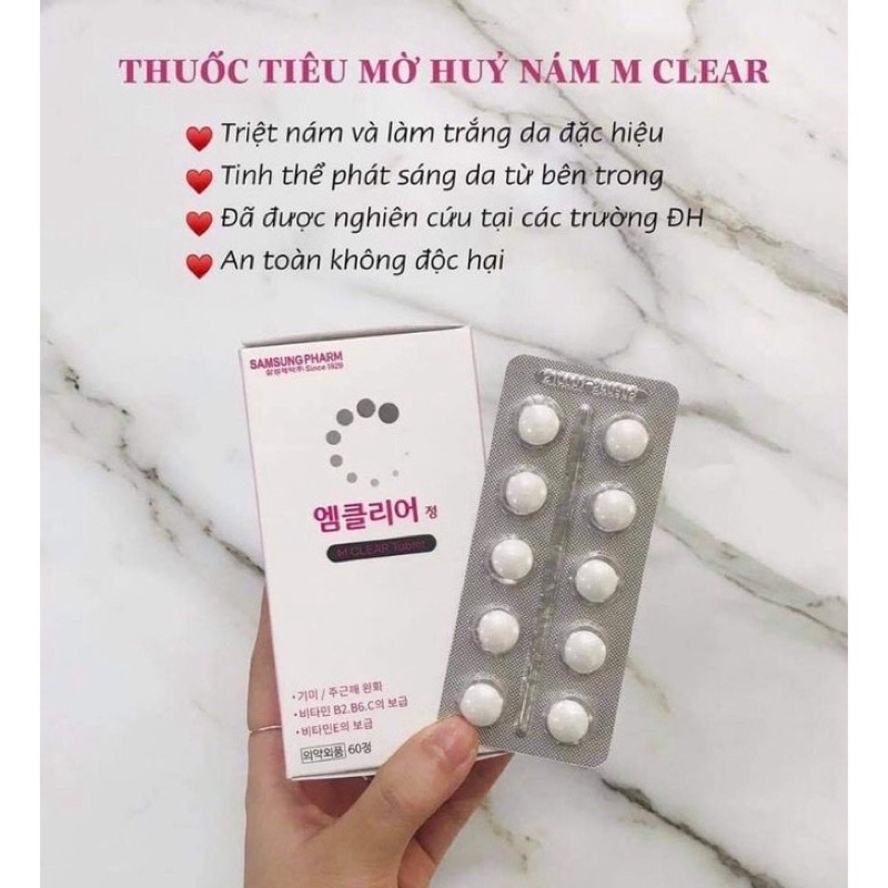 Viên Uống Mờ Hủy Nám M Clear 60 viên