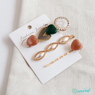 Set 3 kẹp tóc đính hạt giả ngọc trai