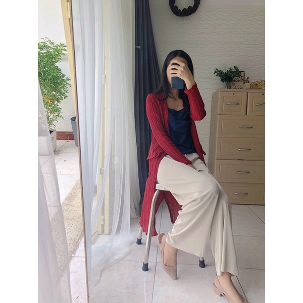 Áo cardigan dáng dài đỏ - SO030