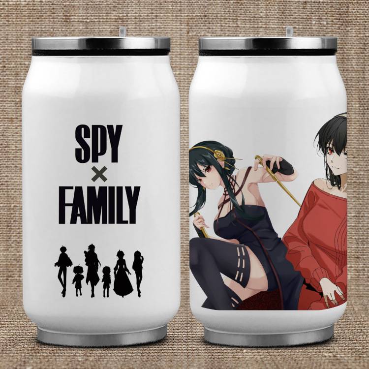 Bình Nước Giữ Nhiệt Bằng Thép Không Gỉ 304 Hai Lớp In Hình Anime Anya Loid Yor 350ML