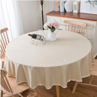 KHĂN TRẢI BÀN TRÒN LANDECOR VẢI TRƠN MÀU KEM ĐẬM-TB407 PHÙ HỢP CHO TRANG TRÍ BÀN TIỆC BÀN BẾP