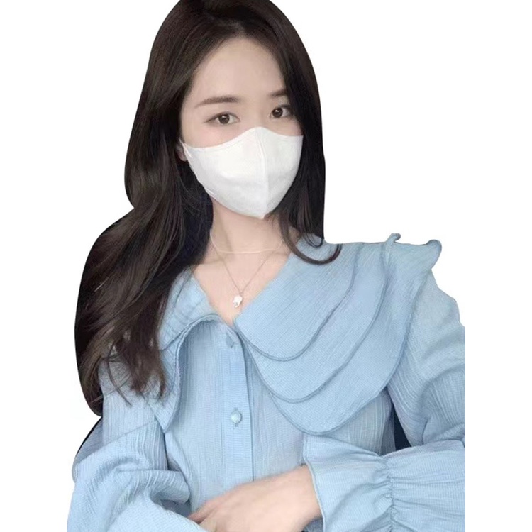 Áo Sơ Mi Chiffon Tay Dài Cổ Búp Bê Thời Trang Mùa Hè Dành Cho Nữ