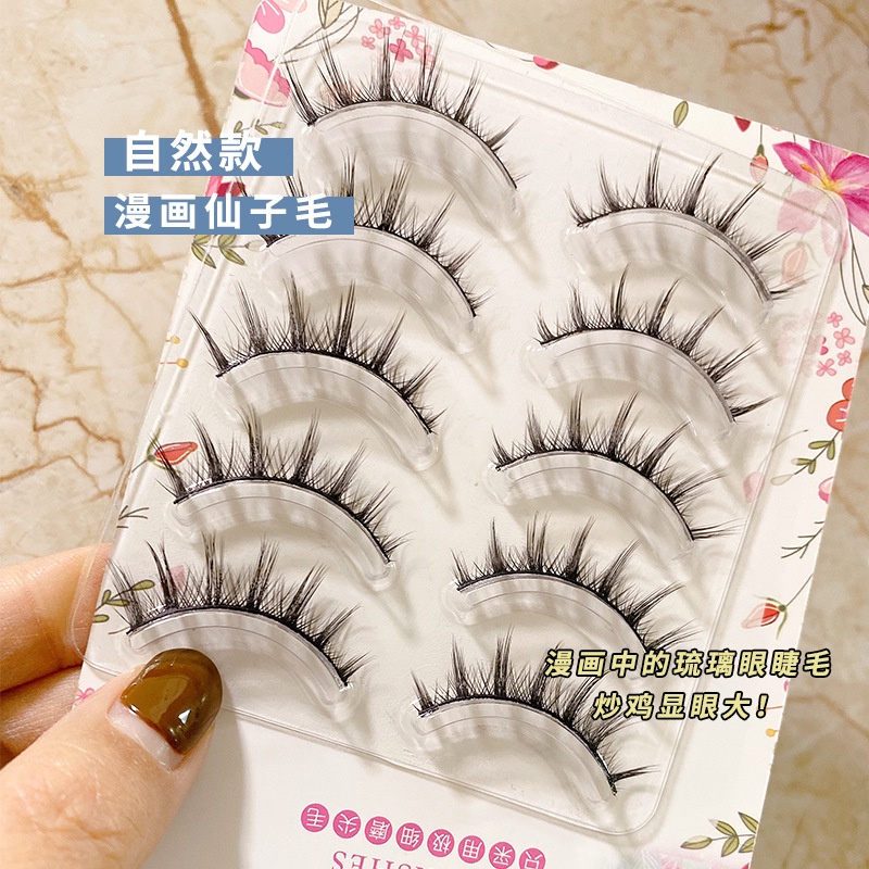 [Hàng mới về] Thân cây mỏng to! Set 5 Lông Mi Giả Màu Đen Siêu Mịn Phong Cách Nhật Bản Cho Búp Bê