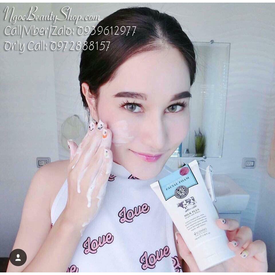 Sữa rửa mặt Beauty Buffet Scentio Milk Plus Whitening Facial Foam Q10