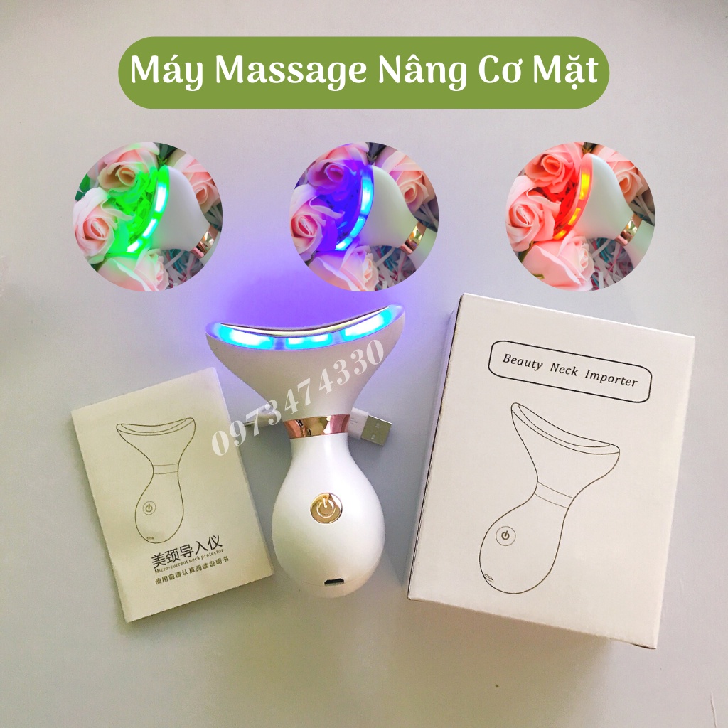 Máy Massage Nâng Cơ Trẻ Hóa Da Mặt Cầm Tay Mini Hàn Quốc Chính Hãng Sóng EMS Bảo Hành 3 Tháng