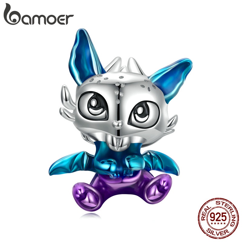 Mặt trang sức BAMOER bạc 925 thiết kế rồng bay đáng yêu độc đáo