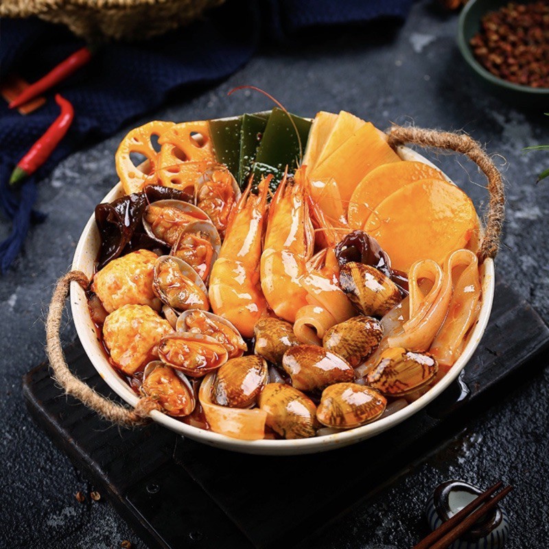 Lẩu hải sản tự sôi miến tôm chả cá rau củ hộp 400g | BigBuy360 - bigbuy360.vn